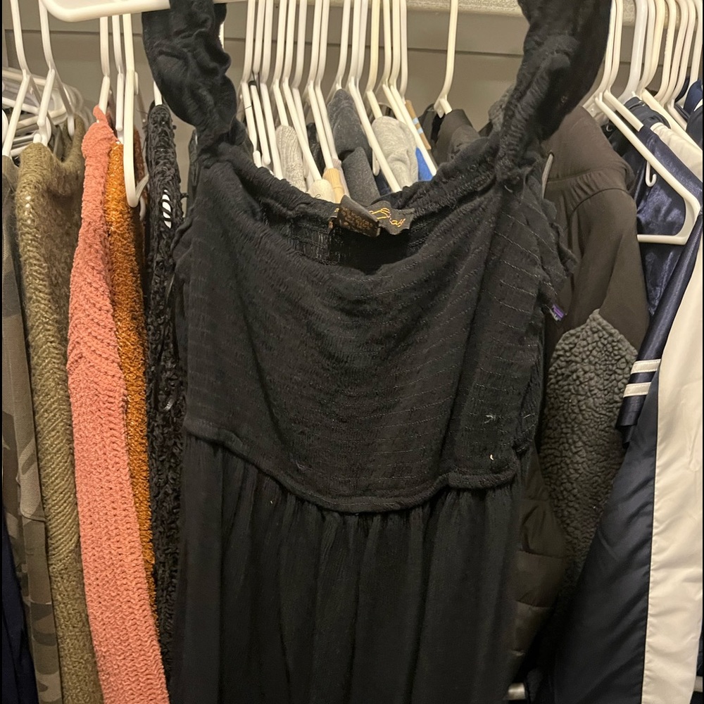 black ruffle dress